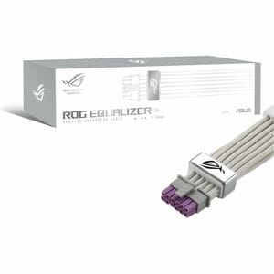 The ROG Equalizer (WHITE) is an etched 12V-2x6 PCIe cable that delivers balanced PSU-to-ROG Equalizer power to minimize cu
