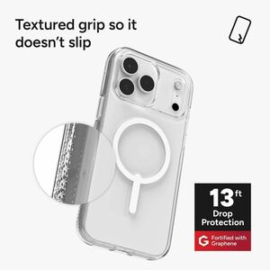 ZAGG Crystal Palace Snap Case for Apple iPhone 17 Pro Max Smartphone - Textured Edge, Textured Grip - Crystal Clear - 1 / 
