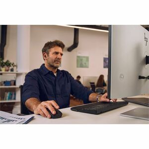 HP 585C Tastatur & Maus - Tastatur, Kabellos, Bluetooth/RF 2,40 GHz USB Typ-A, Plunger, Schwarz - Maus, Mehrfach-Oberfläch