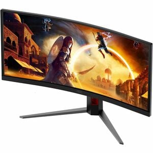 AOC CU34G4CA 34" Class UW-QHD Curved Screen Gaming LED Monitor - 21:9 - Black, Red - 86.4 cm (34") Viewable - Fast Vertica