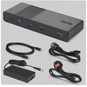 StarTech.com Thunderbolt 5 Docking Station für MacBook, Desktop-PC, Monitor - Ladefunktion - 180 W Netzteil - Schwarz, Gra