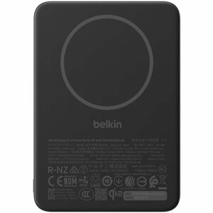 Belkin UltraCharge Pro Power Bank - Black - For iPhone - 5000 mAh - 22.50 W - USB Type-C Connector - 1 x USB - Slim, Magne