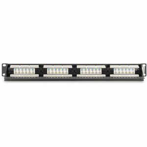 Digitus 24 Port(s) Network Patch Panel - Category 6 - Twisted Pair - Jet Black - 24 x RJ-45 - 1U High - Rack-mountable