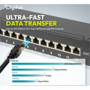 Digitus 2 m Category 8.1 Network Cable - 10 Piece - Cable for Network Device, Server, Desktop PC, Router, Switch - First E