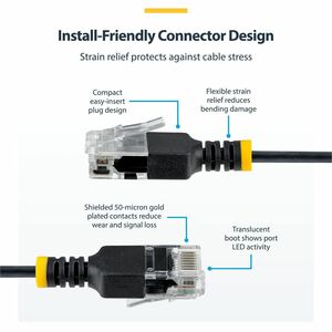 StarTech.com Ultra Slim 30 cm Kategorie 6a Netzwerkkabel - 10 Pack - Cable for Netzwerkgerät, Router, Schalter - 10 Gbit/s