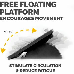 Fellowes Office Suites™ Adjustable Footrest with Microban® - 30° Tilt - Black, Silver - 1 Each