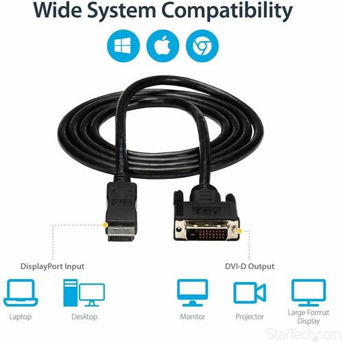 StarTech.com 3 m DisplayPort to DVI Video Adapter Converter Cable - M/M - Cable for Video Device, Monitor, HDTV, Workstati