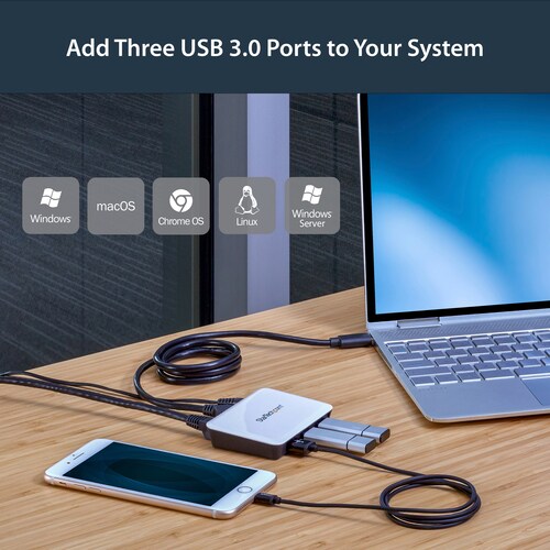 StarTech.com USB/Ethernet Combo Hub - USB - External - 3 Total USB Port(s) - 3 USB 3.0 Port(s)1 Network (RJ-45) Port(s) - 