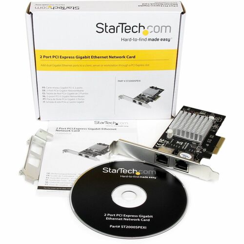 StarTech.com Carte Réseau PCI Express 2 Ports Gigabit Ethernet 10/100/1000 avec Chipset Intel® i350 - PCI Express x4 - 8 G