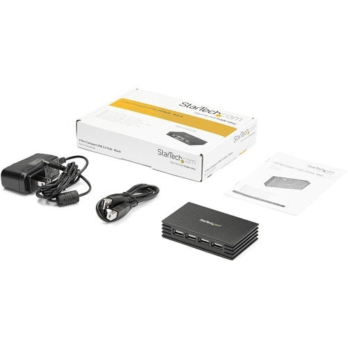 StarTech.com Hub Concentrador USB 2.0 Compacto de 4 Puertos - Negro - 4 Total USB Port(s) - 4 USB 2.0 Port(s) - PC, Mac