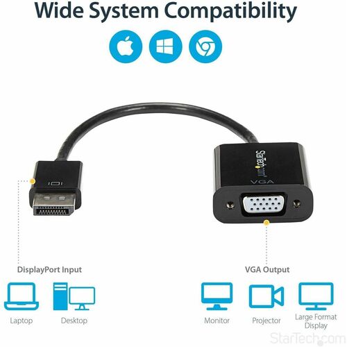 StarTech.com DisplayPort 1.2 to VGA Adapter Converter â€" DP to VGA â€" Connect your DisplayPort computer to a VGA Project
