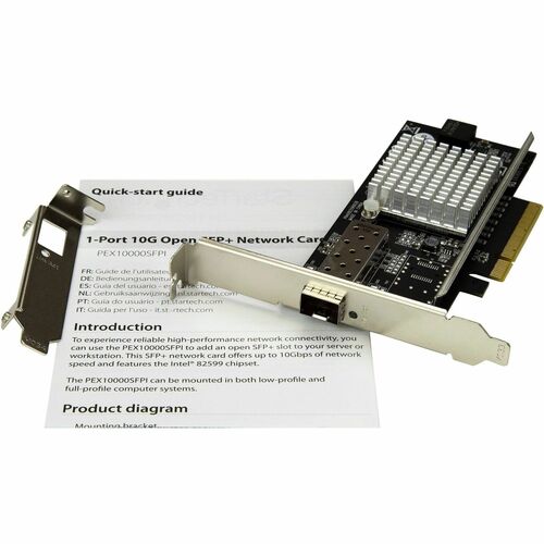 StarTech.com 10G Network Card - MM/SM - 1x Single 10G SPF+ slot - Intel 82599 Chip - Gigabit Ethernet Card - Intel NIC Car