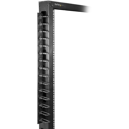 StarTech.com Vertical Cable Organizer with D-Ring Hooks - Vertical Cable Management Panel - 20U - 2.8ft. - Eliminate cable