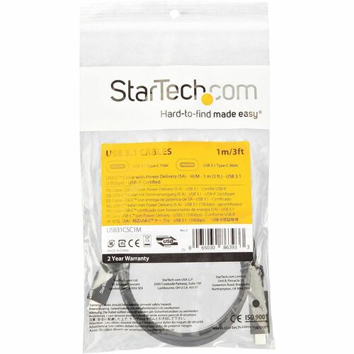 CABLE 1M USB-C CON ENTREGA POTENCIA 5A 10GBPS TIPO C