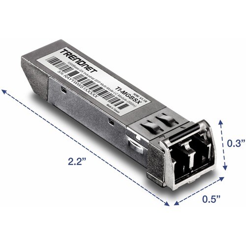 TRENDnet TI-MGBSX SFP (mini-GBIC) - 1 x LC Duplex 1000Base-SX Network - For Data Networking, Optical Network - Optical Fib