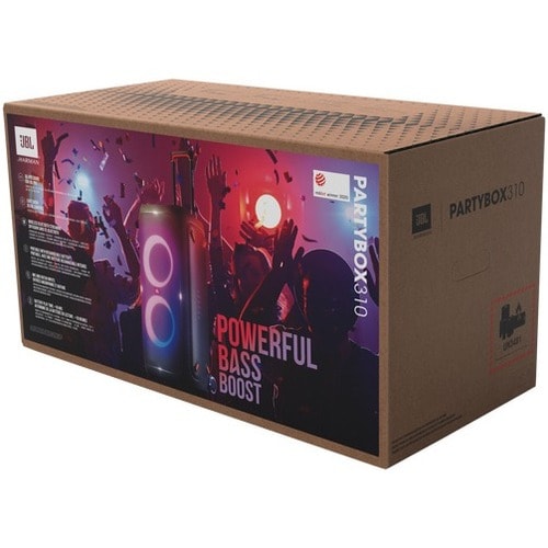 JBL Partybox 310 Portable Bluetooth Speaker System - 240 W RMS - Black - 45 Hz to 20 kHz - Battery Rechargeable - USB - 1