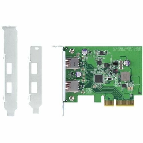 QNAP QXP-10G2U3A USB Adapter - PCI Express 2.0 x2 - Plug-in Card - UASP Support - 2 Total USB Port(s) - PC
