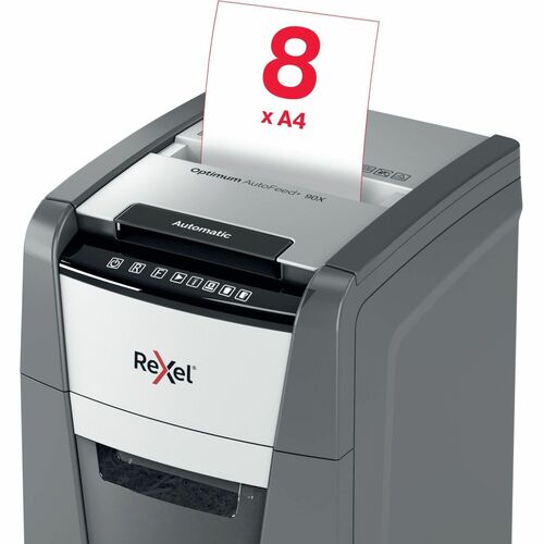 Rexel Optimum AutoFeed+ 90X Paper Shredder - Continuous Shredder - Cross Cut - 99 Per Pass - for shredding Paper - 4 mm x 