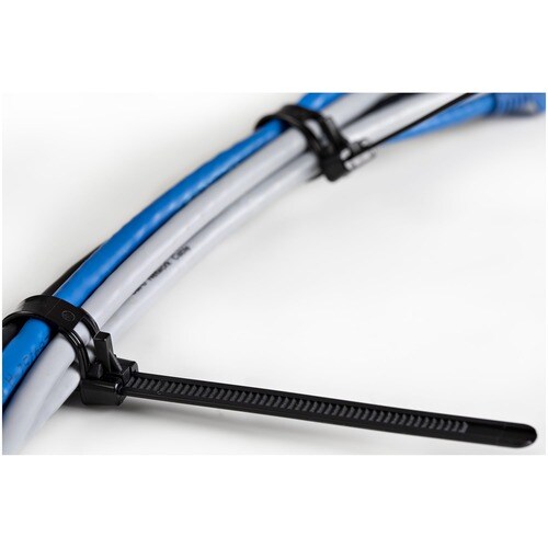 StarTech.com 100 Pack 8" Reusable Cable Ties - Black Large Releasable Nylon/Plastic Zip Ties Resealable Adjustable Network