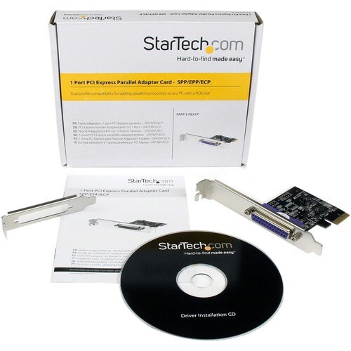 StarTech.com Parallel Adapter - Half-height/Low-profile Plug-in Card - 1 - PCI Express 2.0 x1 - PC, Linux - 1 x Number of 