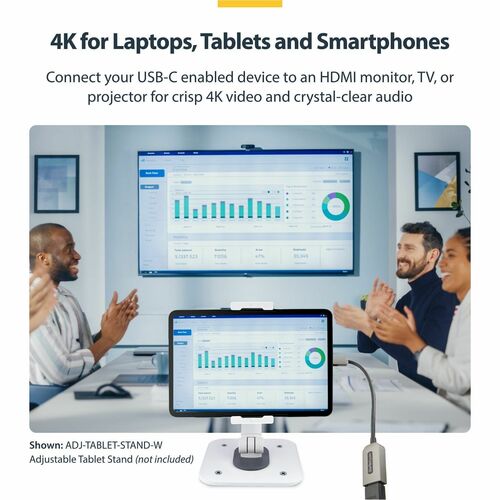 StarTech.com Adaptador USB C a HDMI de Video 4K 60Hz HDR10 - Conversor Tipo Llave USB Tipo C a HDMI 2.0b Dongle - Converti