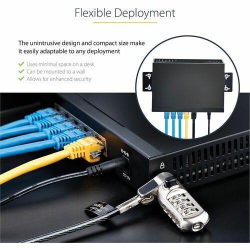 StarTech.com DS52000 5 Ports Ethernet Switch - 2.5 Gigabit Ethernet, Gigabit Ethernet - 2.5GBase-T, 10/100/1000Base-T - 2 