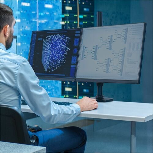 LX Dual Monitor Arm in Schwarz - Monitor Tischhalterung mit patentierter CF-Technologie für 2 Bildschirme bis 40 Zoll, 33c