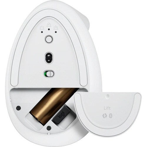 Logitech Lift Mouse - Bluetooth/Radio Frequency - USB Type A - Optical - 6 Button(s) - 4 Programmable Button(s) - Off Whit