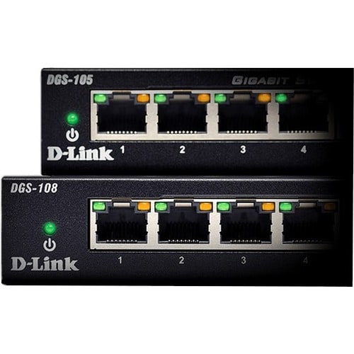 D-Link DGS-108 8 Ports Ethernet Switch - 2 Layer Supported - 4.62 W Power Consumption - Twisted Pair - Desktop