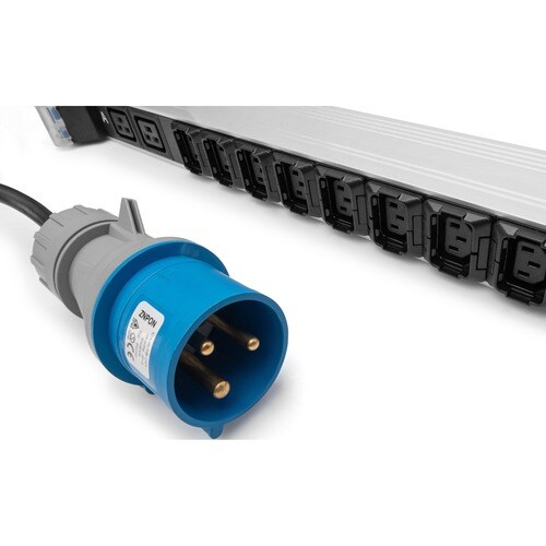Digitus Basis IT PDU, 1-phasig 32A, 24 x C13, 4 x C19, 3 m Zuleitung, IEC 60309 32 A Stecker. PDU-Typen: Standard, Rack-Ka