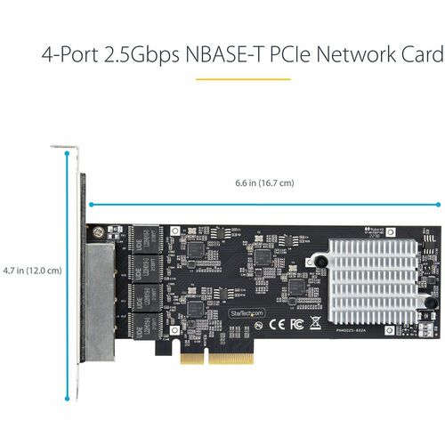StarTech.com 4-Port 2.5G NBASE-T PCIe Network Card, Computer Network Card Interface, Intel® I225-V, Quad-Port Ethernet, Mu