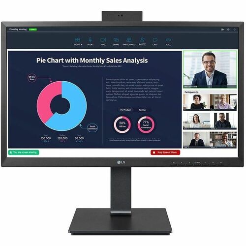 Monitor LED LG Professional 24BP75CP-B 609,6 mm (24,0") Class Webcam Full HD - 16:9 - 60,5 cm (23,8") Viewable - Tecnologi