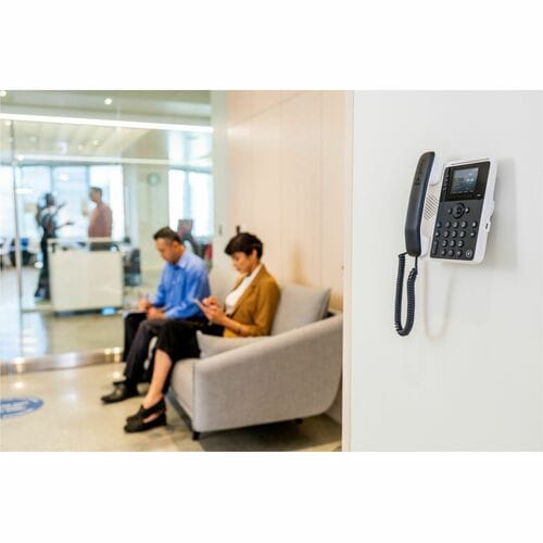 Poly Edge E100 IP Phone - Corded - Corded - 3 Multiple Conferencing - Desktop, Wall Mountable - White, Midnight Blue - VoI