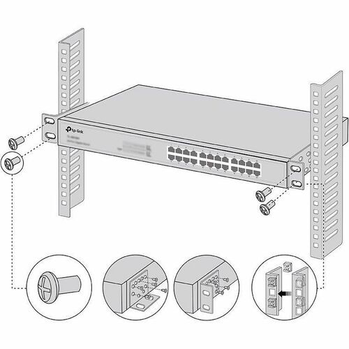 Kit de Mont Rack TP-Link Montable en rack pour Commutateur, Routeur - Métal