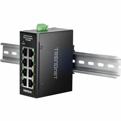 TRENDnet TI-ELC80 8 Ports Ethernet Switch - Fast Ethernet - 10/100Base-T - 2 Layer Supported - 1.68 W Power Consumption - 