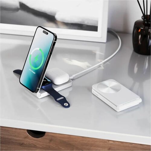 Alogic Yoga Induktionsladegerät - Weiß - 1 - für Ohrhörer, AirPod, Smartwatch, Smartphone - 9 V DC, 12 V Gleichstrom Einga