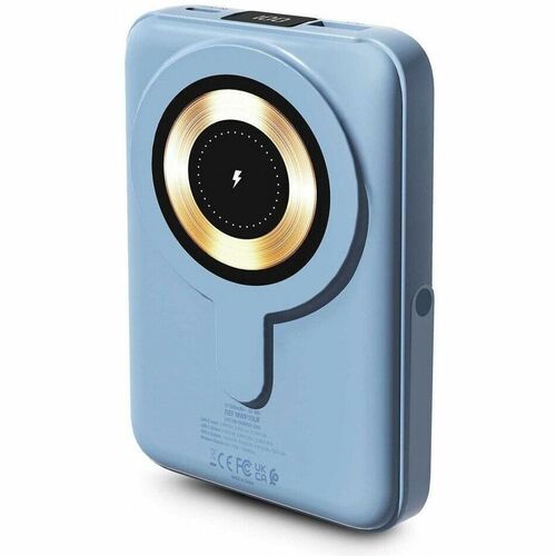 Urban Factory Magnee Power Bank - Allure Blue - For Smartphone - 10000 mAh - 15 W - 4.50 A, 3 A, 2.22 A, 1.67 A, 2 A, 1.50
