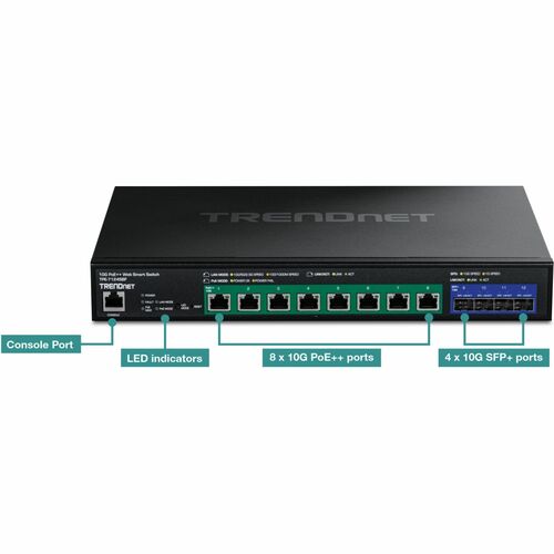 TRENDnet TPE-7124SBF 12 Ports Manageable Ethernet Switch - Gigabit Ethernet, 10 Gigabit Ethernet - 10GBase-T, 10GBase-X - 