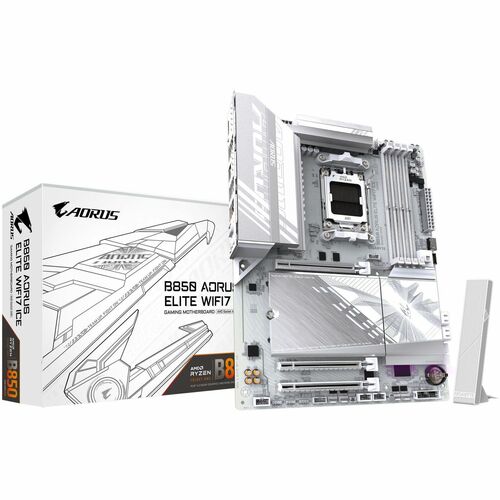 GIGABYTE Ultra Durable B850 A ELITE WF7 ICE Gaming Desktop Motherboard - AMD B850 Chipset - Socket AM5 - ATX - Ryzen 7 Pro
