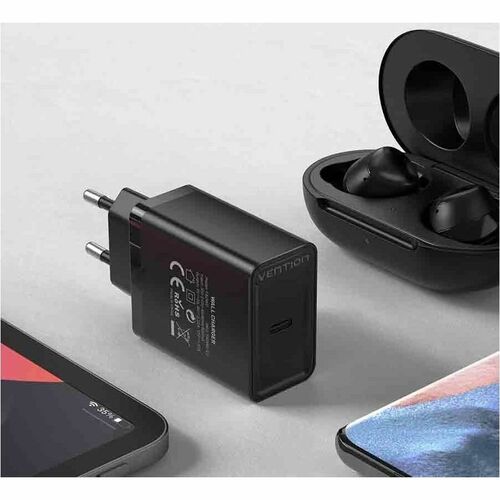 1-PORT USB-C WALL CHARGER(20W) EU-Plug Black