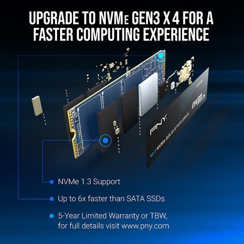 PNY CS1030 1 TB Solid State Drive - M.2 2280 Internal - PCI Express NVMe (PCI Express NVMe 3.0 x4) - Desktop PC, Notebook 