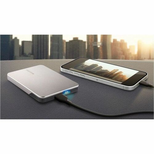Toshiba Canvio Flex 4 TB Portable Hard Drive - 2.5"" External - Silver - Smartphone, Tablet, MAC Device Supported - USB Ty