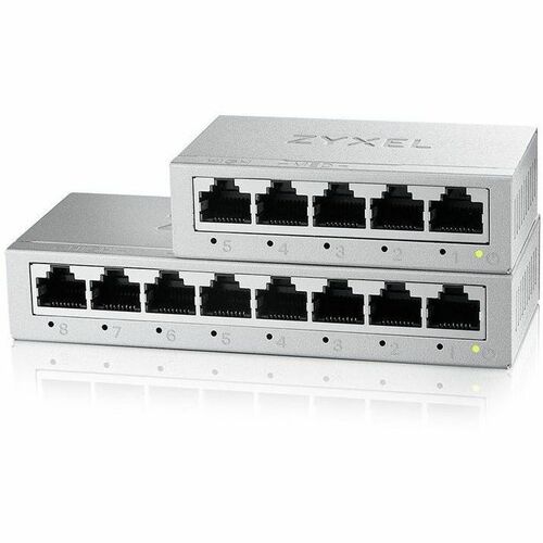 ZYXEL GS-108B v5 8 Ports Ethernet Switch - Fast Ethernet, Gigabit Ethernet - 10/100/1000Base-T - 2 Layer Supported - 4.82 