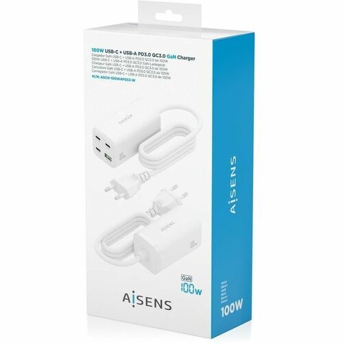 CARGADOR SOBREMESA GAN 100W 3XUSB-C PD3.0 QC5.0 USB-A QC3.0