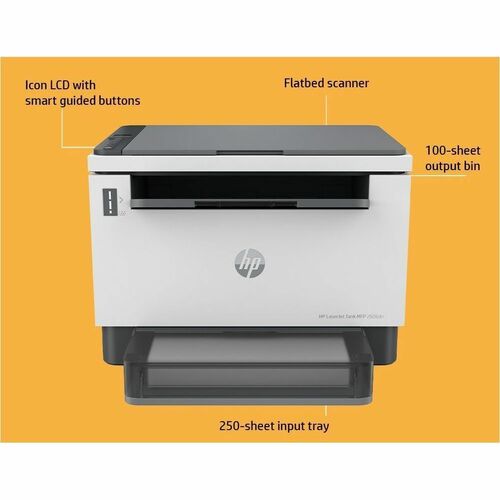 HP LaserJet Tank 2606sdw Wired & Wireless Laser Multifunction Printer - Monochrome - Copier/Printer/Scanner - 21 ppm Mono 