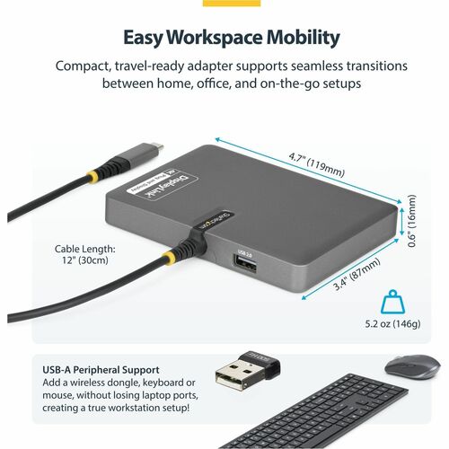 StarTech.com USB Type C Docking Station for Workstation - Charging Capability - 140 W - Space Gray - TAA Compliant - 4 Dis