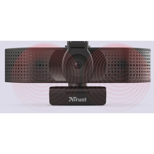 Trust Webcam - 30 fps - Black - USB 2.0 - 3840 x 2160 Video - Auto-focus - 74° Angle - Microphone - For Computer, Notebook