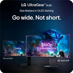 LG UltraGear 45GX950A-B 45" Class 5K2K WUHD Curved Screen Gaming OLED Monitor - 21:9 - Black - 44.5" Viewable - OLED - 512
