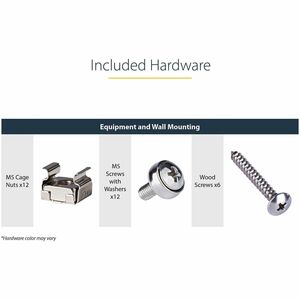 StarTech.com 3U 19" Wall Mount Vertical Rack Bracket, Patch Panel Wall Mount Bracket for AV/IT Equipment, 3U Rack for Cabi