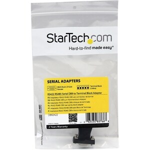 StarTech.com RS422 RS485 Serial DB9 to Terminal Block Adapter - Convert an RS-422 or RS-485 DB 9 male serial connector to 